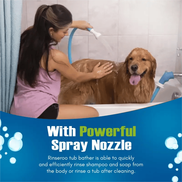 🚿 No-Tool Slip-On Tub Sprayer for Pet & Baby Bathing | 5 Ft Hose with 10 Strap